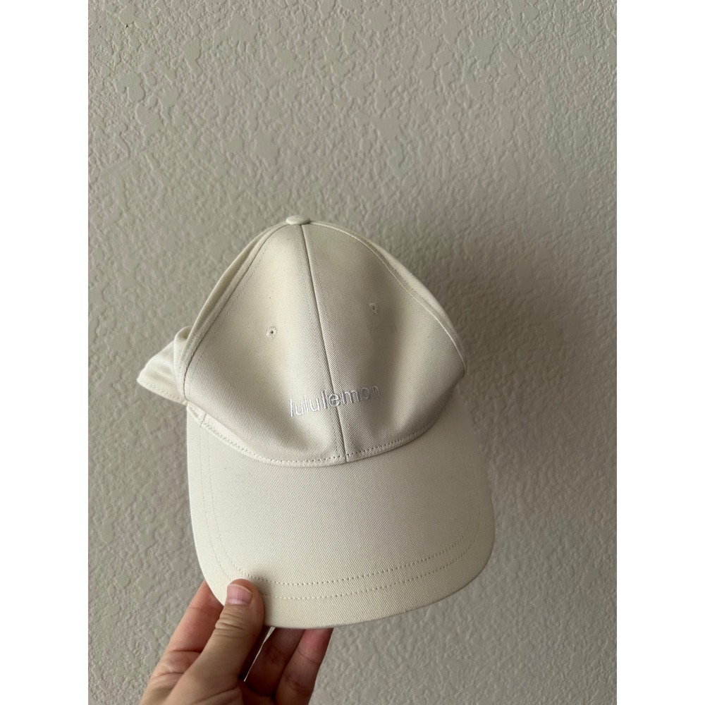 Lululemon Womens Ball Cap Hat Adjustable Back Strap Beige Logo S/M